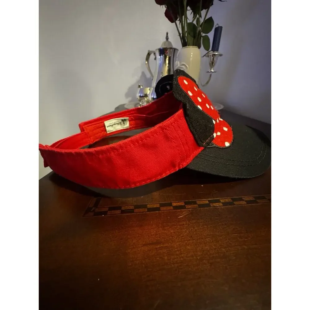 Disney Parks Minnie Mouse Visor Hat Red And Black Disney Parks